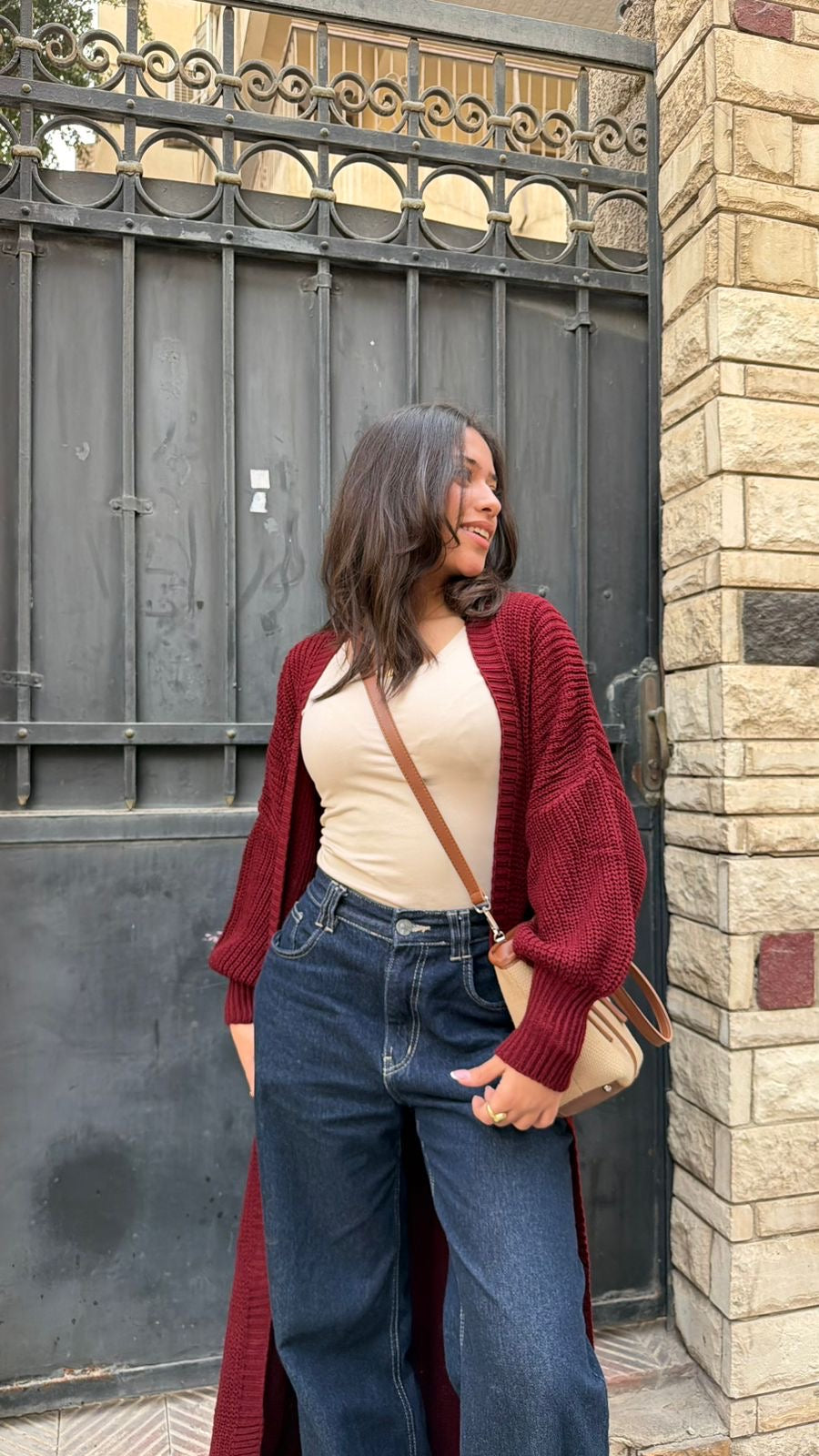 Knit cardigan - Burgundy