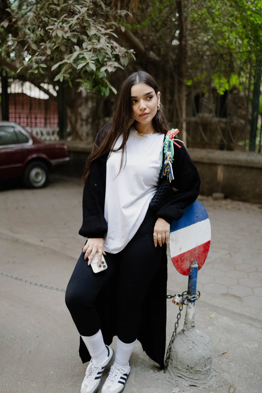 The knit cardigan - in Black